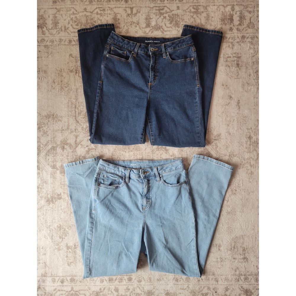 Style & Co Straight Leg Jeans Bundle - Size 10S - 2 Pairs Denim